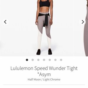 Lululemon Speed Wunder Tights - Gray and White Size 6